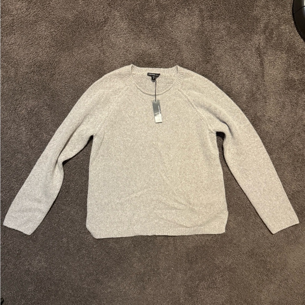 James Perse LIGHTWEIGHT TEXTURED CASHMERE RAGLAN